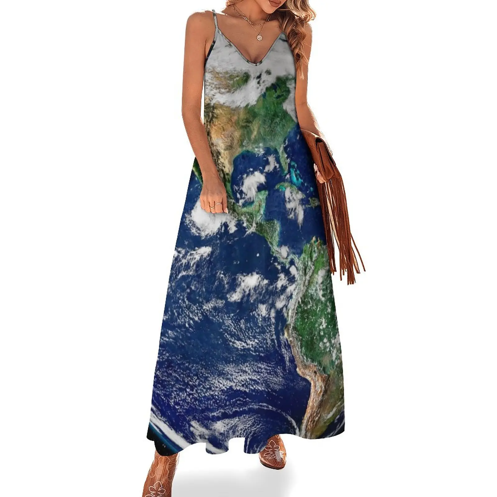 

Earth from Space Sleeveless Long Dress Women dresses summer summer outfits for women 2025 Dance dresses Dress