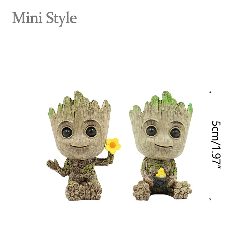 Marvel Anime Figure Home Decoration Crafts Toys Miniature Model Office Desktop Display Kawaii Cartoon Groot Statue Gift 5cm