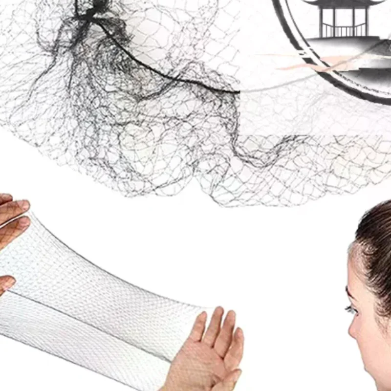 

50Pcs Hair Net Black Elastic Bundle Hair Invisible Hairnet Mesh Bun Hair Net 30/50/60CM Hair Accessories