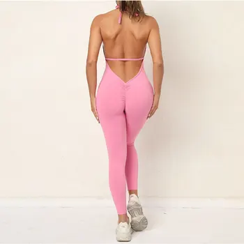 Conjunto de gimnasio para mujer, ropa de entrenamiento, traje de Yoga, ropa deportiva para mujer, mono deportivo, peleles de Fitness, mono de entrenamiento elástico con realce para mujer