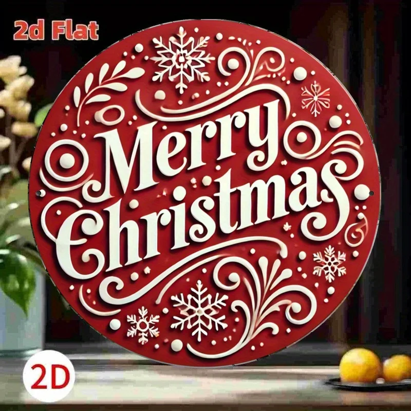 لافتة ألومنيوم معدنية ثنائية الأبعاد لعيد الميلاد الريفي - يجب اقتناؤها للمقاهي المنزلية والمطاعم وعشاق عيد الميلاد - أجواء احتفالية #3