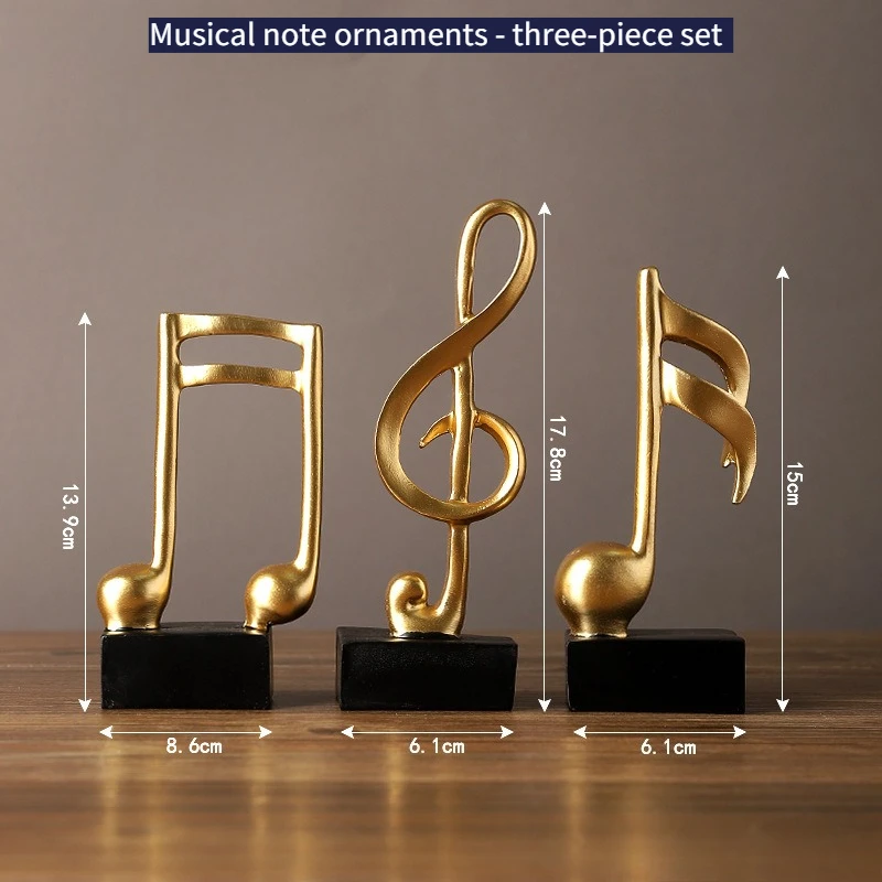 Simple Resin Musical Notes Model Ornaments Living Room Wine Cooler TV Cabinet Desktop Decorative Crafts