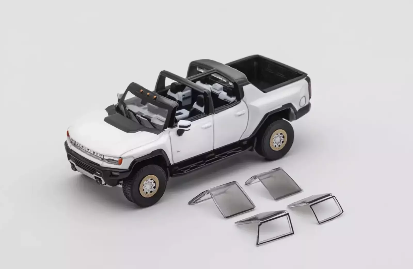 GCD 1:64 White EV Pickup Truck Sports Model Diecast Metal Car Display Box Collection Limited Editon Hobby Toys