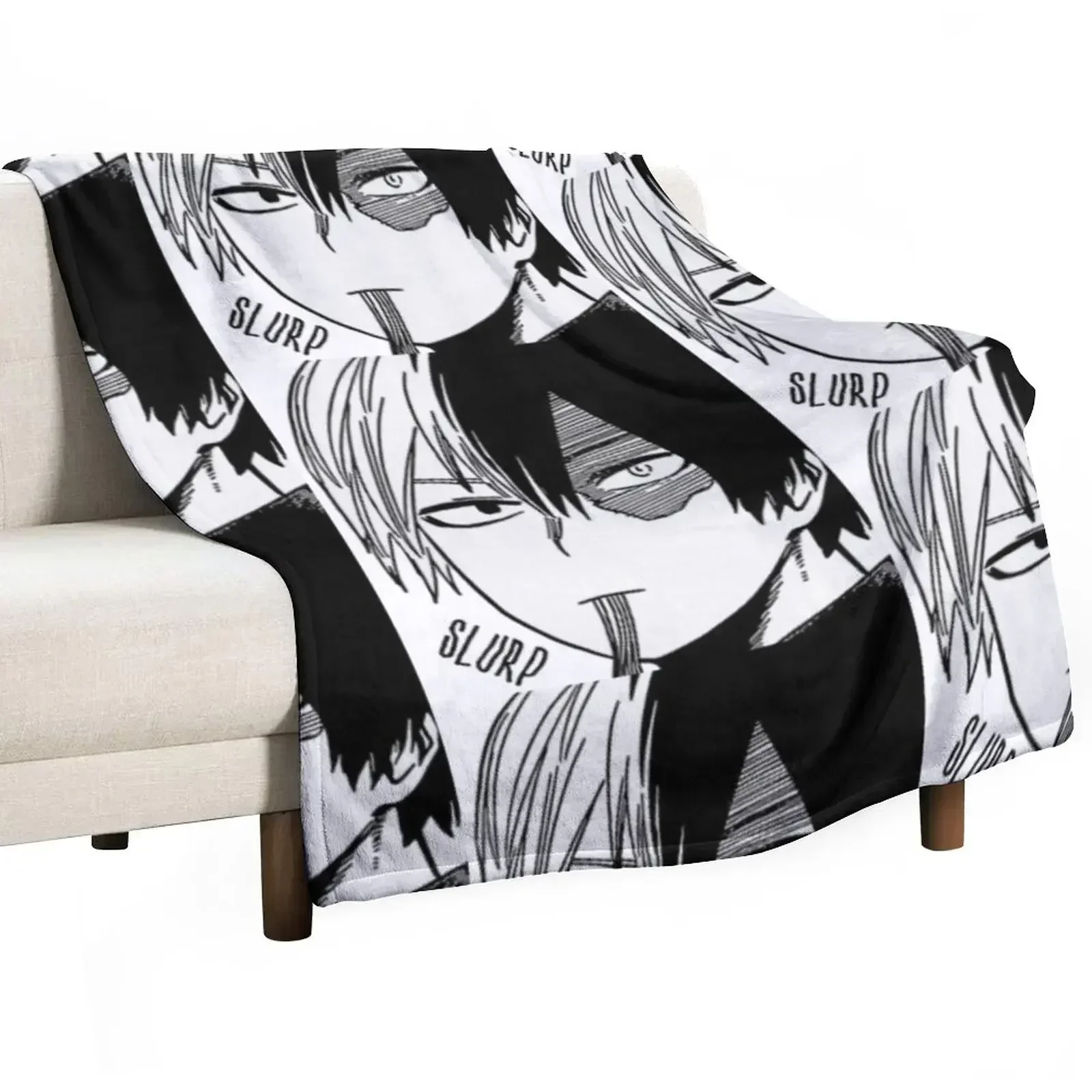 Todoroki slurping Sticker Throw Blanket wednesday Thermals For Travel Soft Plaid for sofa For Sofa Thin Decorative Beds Blankets