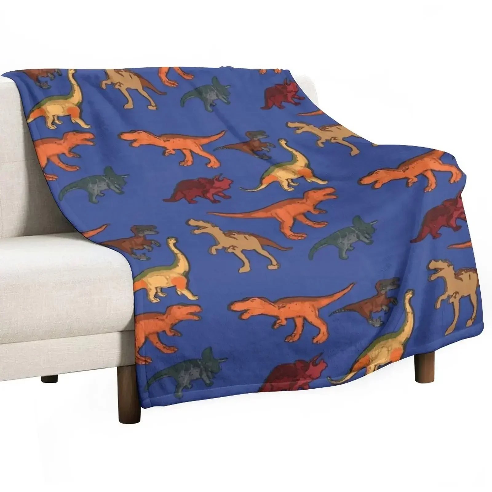 

Classic Dinosaur Design Throw Blanket Furry Comforter Thins Soft Beds Blankets