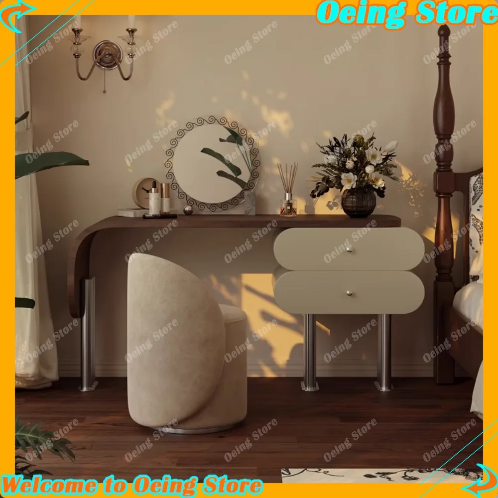 

Modern Unique Dressing Table With LED Light Classic Bedroom Vanity Mirror Nordic Coiffeuse Kids Stylish Home Decor Ideal Gift