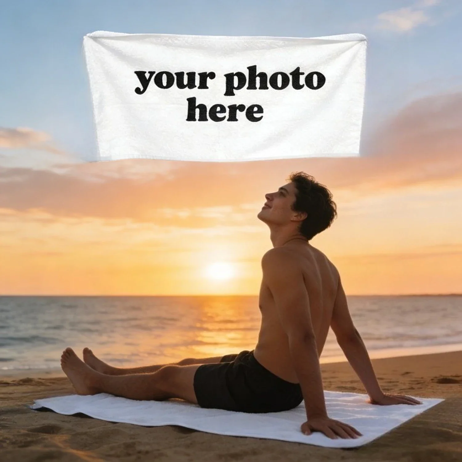 Personalized Beach Towel Custom Photo/Logo Oversized Beach Towel for Bath Pool Sports Camping Summer Party Gift