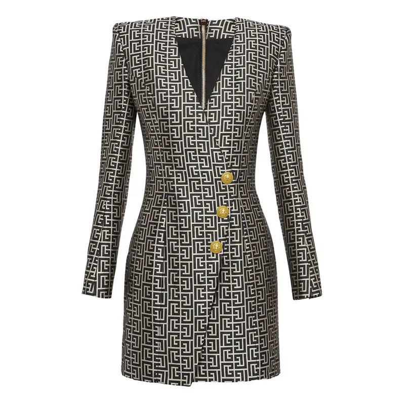 New Arrival Women Plaid Coat Long Sleeve Turn-Down Collar Coat