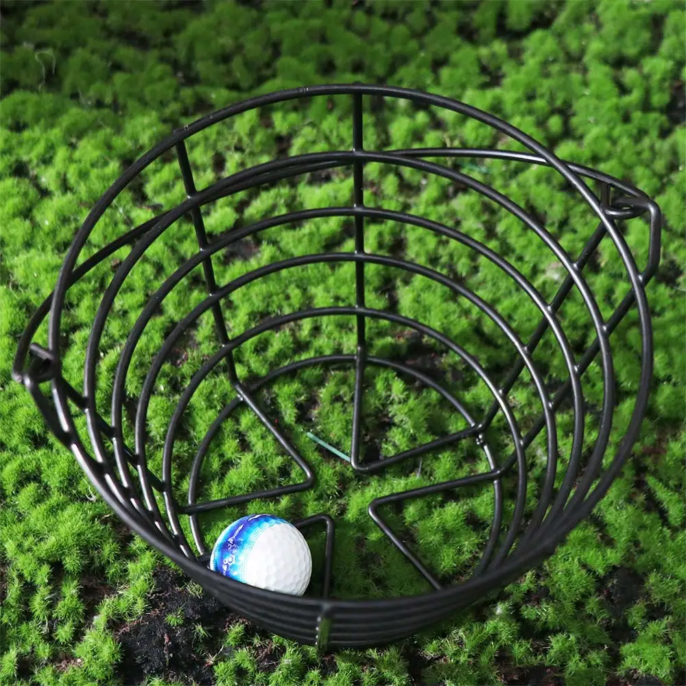 Metal Wire Golf Ball Basket With Handle Trainer Ball Golf Ball Carrying Bucket Stackable Utility Balls Container