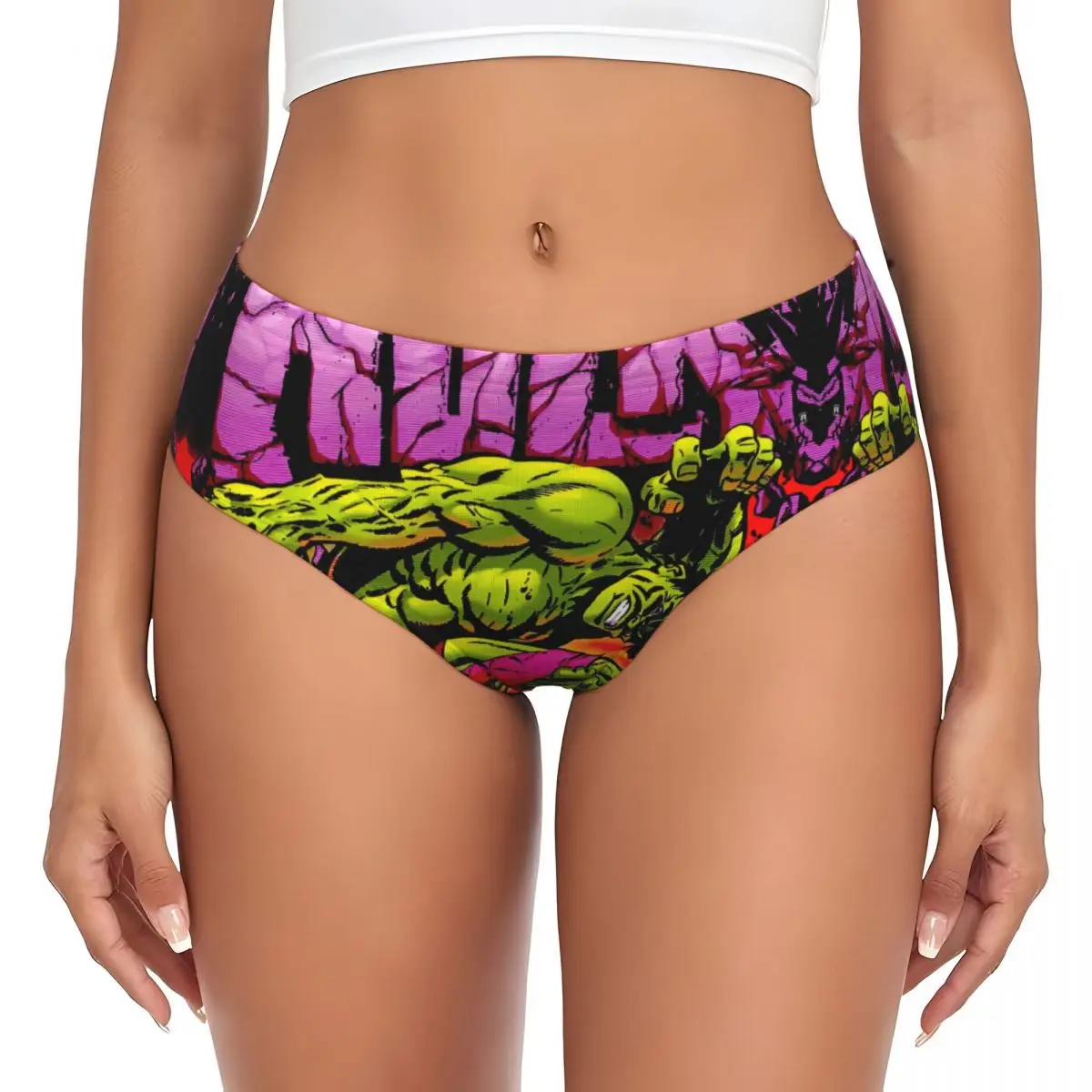 Ropa interior clásica elástica personalizada de las mujeres de las bragas breves de Hulk Comics