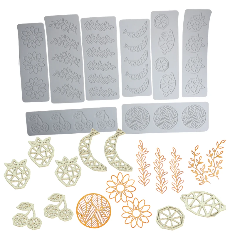 Meibum Cake Lace Mat Bakeware Leaves and Fruit Design Fondant Cake Moulds Sugar Craft Silicone Molds Dessert Decorating Tools