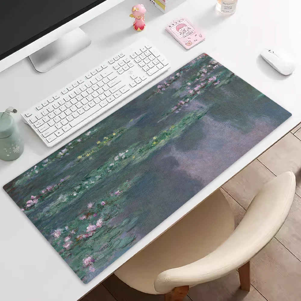 Claude Monet Art Mousepad Pad Rubber Table Mat Extended Gaming Lock Edge Keyboard Mat