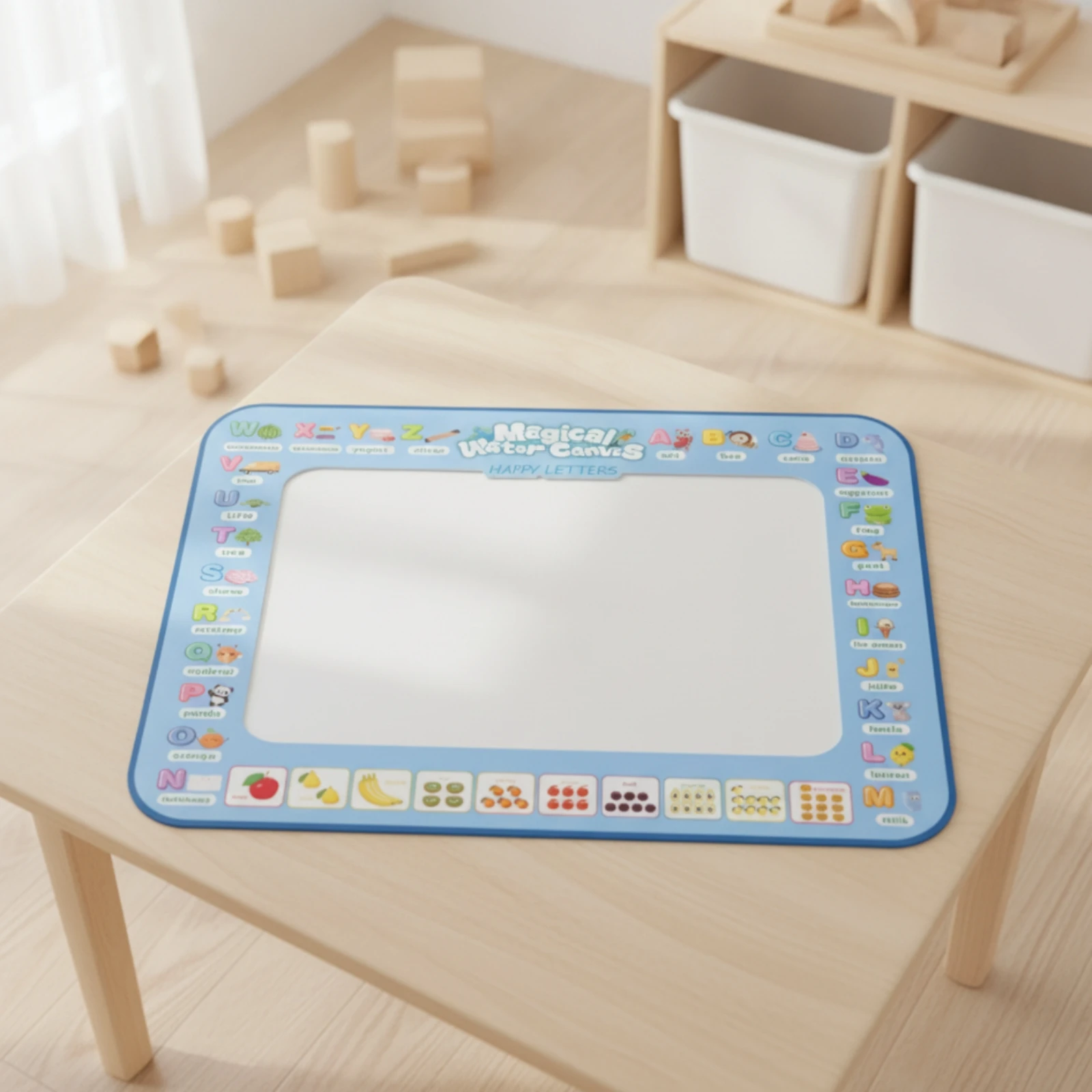 Water Drawing Mat Educational Water Doodle Mat Toy Large Portable for Toddlers, Floor Play, Travel
