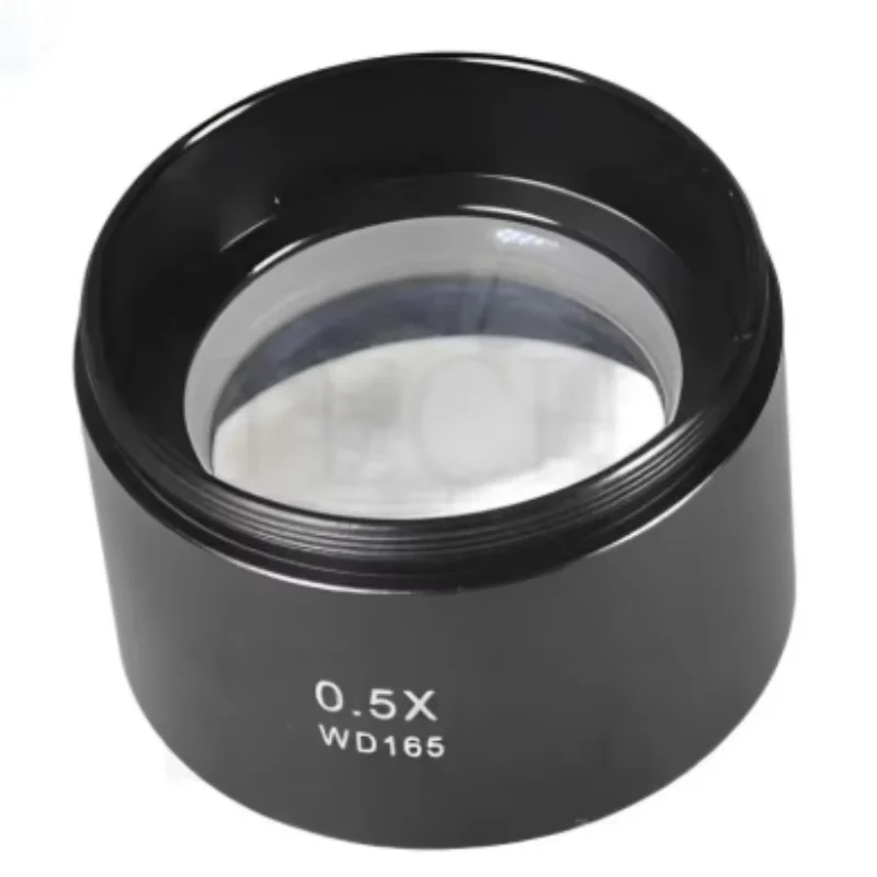 WD165 0.5X  Trinocular Microscope Barlow Objective Lens Zoom Stereo Microscopio Camera Auxiliary Objective Lens