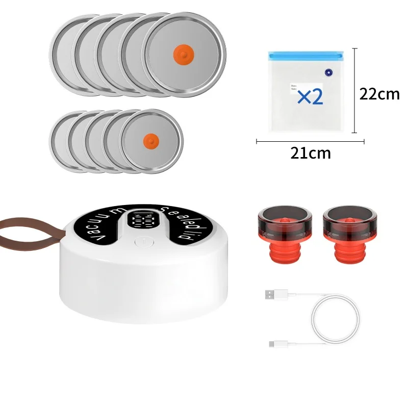 جرة فراغ السدادة لتخزين المواد الغذائية البسيطة المحمولة المنزلية الأبيض البلاستيك السدادة الكهربائية الصغيرة السدادة