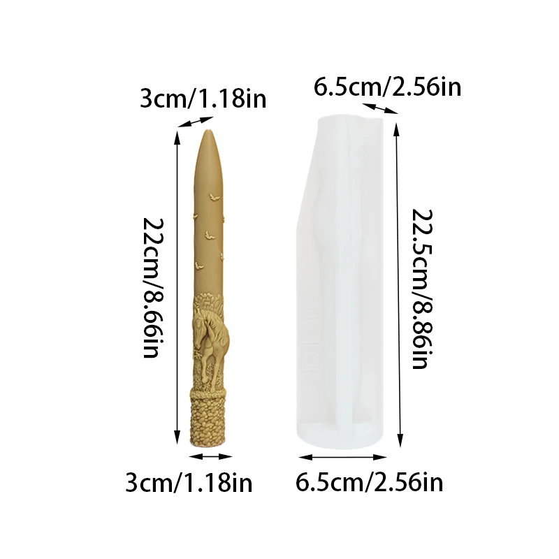 High-End Long Candle Mold with Embossed Texture for Creating Atmospheric Candles, Handmade DIY Candle Material Set