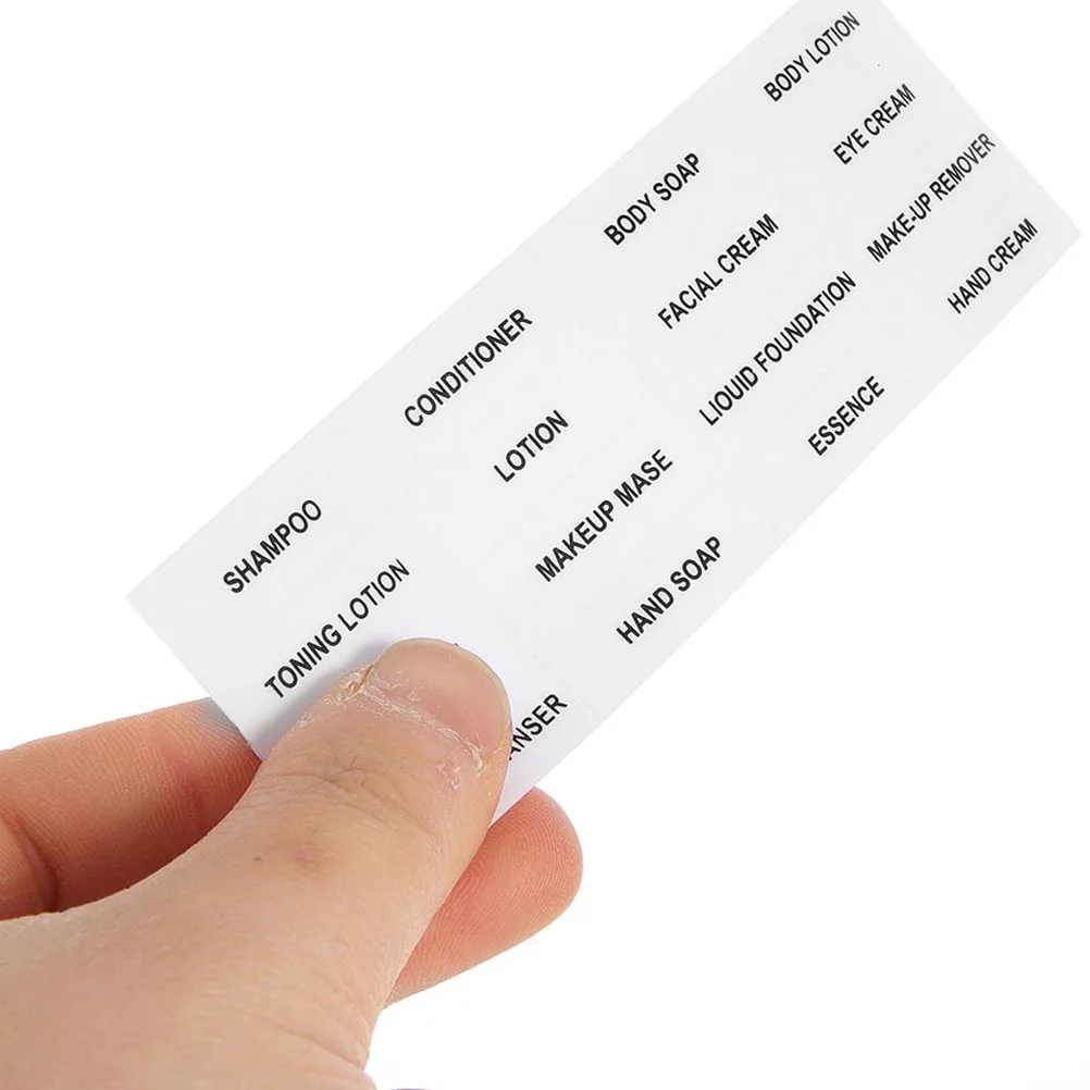 

20 Sheets Travel Sub Bottle Labels Stickers For Cosmetics Shampoo Dispenser Skin Care Organization Self-Adhesive Classification