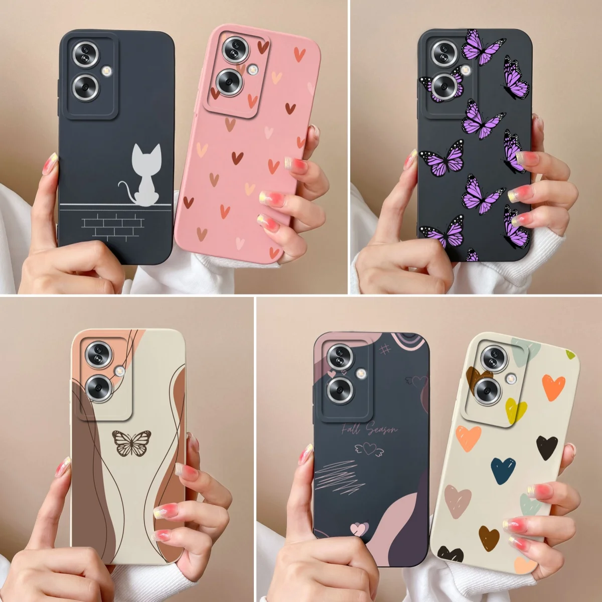 For OPPO A79 A2 5G Case Butterfly Ultra thin Liquid Silicone Camera Protection Phone Back Cover For OPPO A 79 A 2 Funda Carcasa