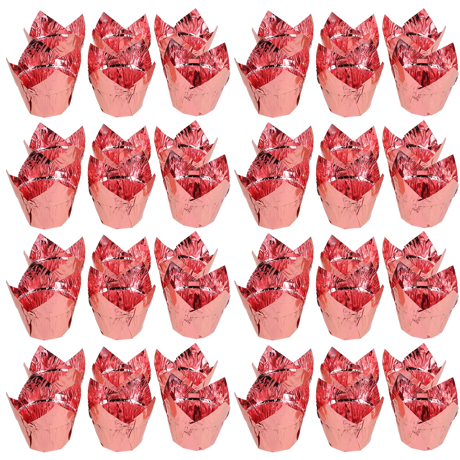 

50pcs Baking Cupcake Liners Tulip Style Aluminum Foil Muffin Cups Supplies Fall Halloween Decor Mini Wrapper Kitchen Bar Tools