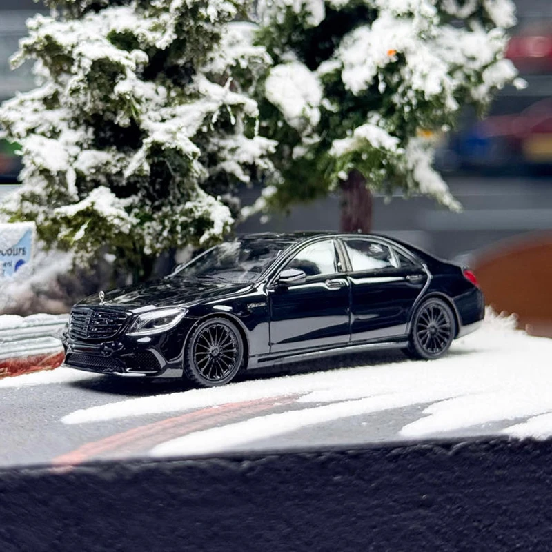 نموذج الملك 1:64 S65 AMG W222 نموذج سيارة مصنوع من خليط معدني مجموعة ثابتة ألعاب هدايا العيد المزخرفة