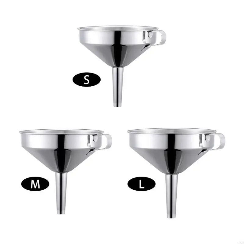 Handle Grip Pouring Aid with Filter Insert, Metal Bottle Filling Tool for Kitchen Oil, Juice, and Jar Work for Daily Use Y5GB