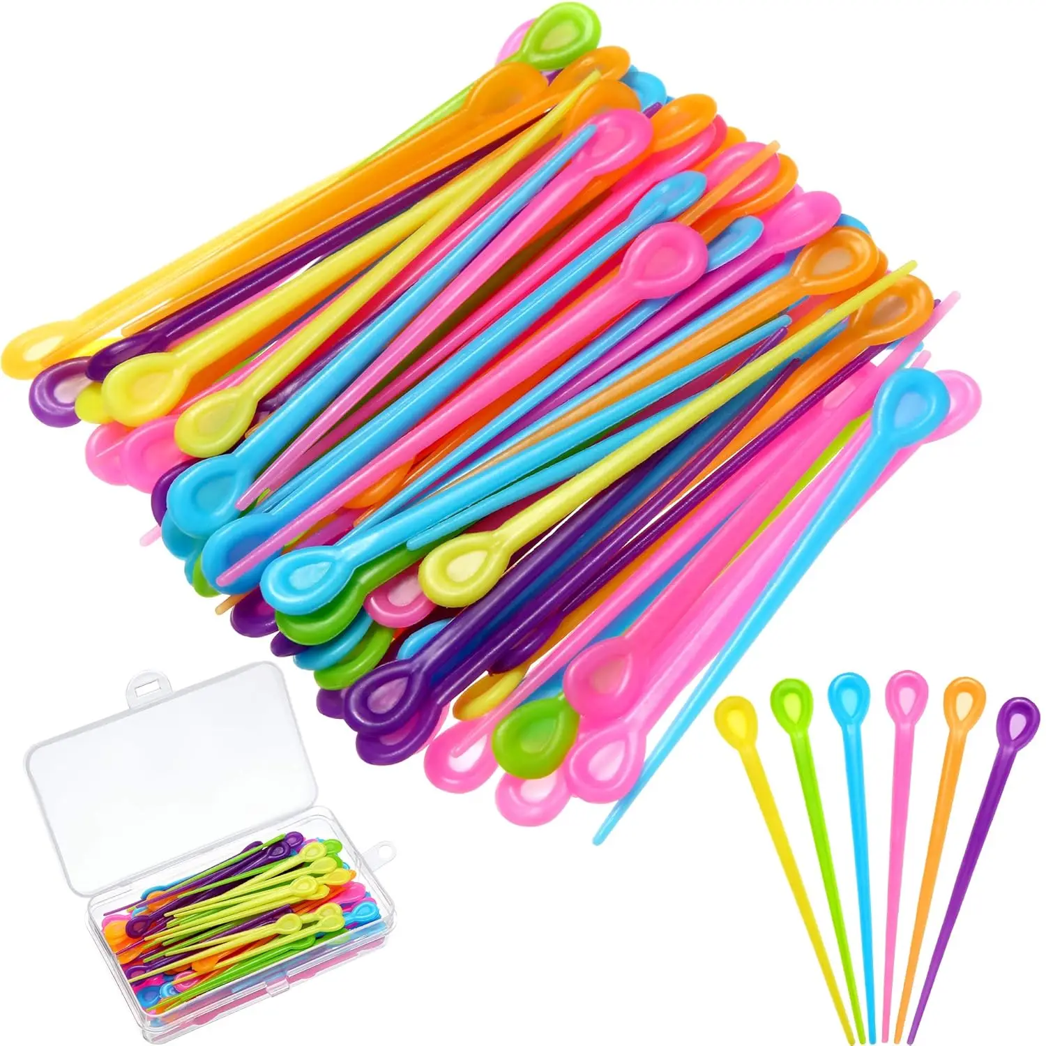 

180 Pcs Hair Roller Picks, Plastic Curling Pins for Styling, 6 Colors
