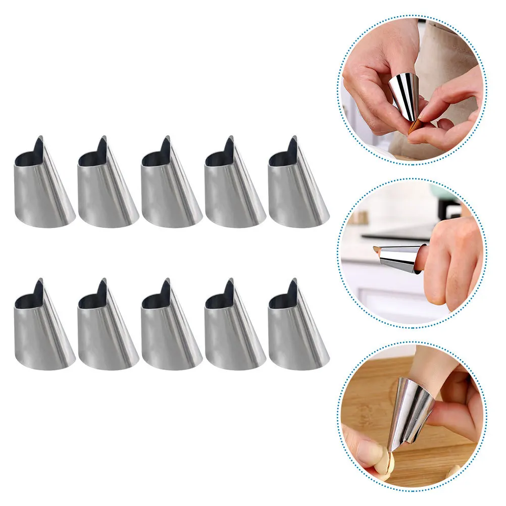 

10pcs Stainless Steel Finger Guard Adjustable For Safe Cutting Kitchen Tool Lightweight Reusable Protection Cooking Essential