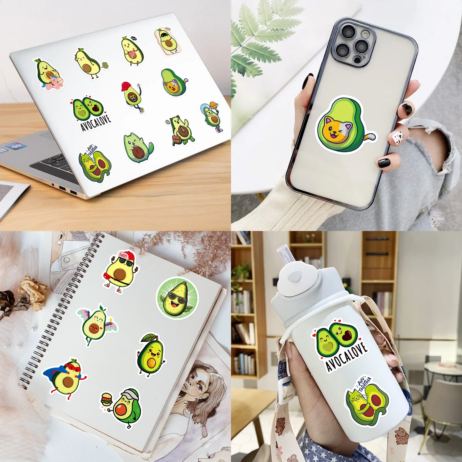 10/25/50pcs Funny Meme Avocado Stickers for DIY Decor Stationery Suitcase Water Bottle Phone Laptop Skateboard Scrapbooking