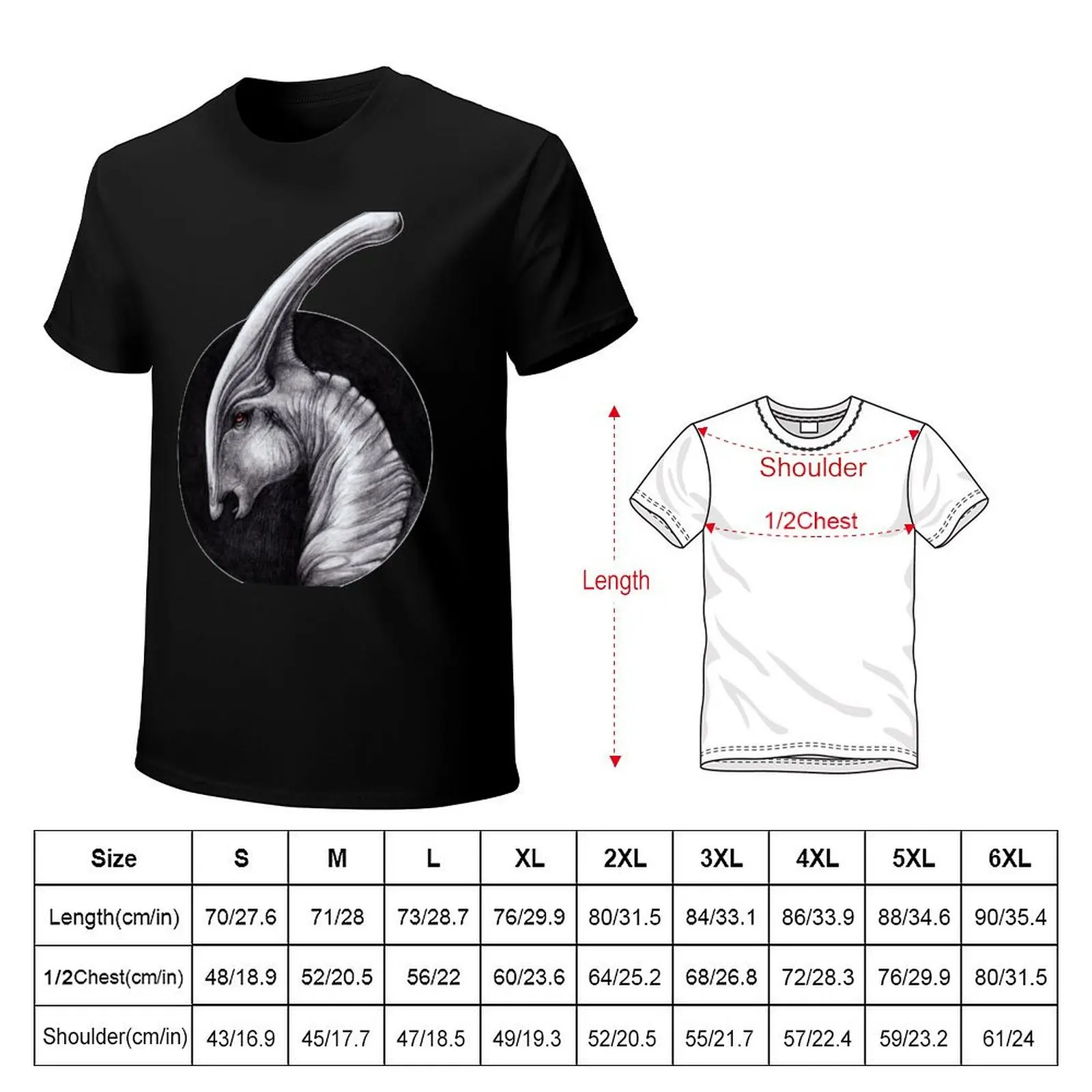 Albino Parasaurolophus Walkeri - Paleo Portrait T-Shirt man t shirt luxury T-Shirt
