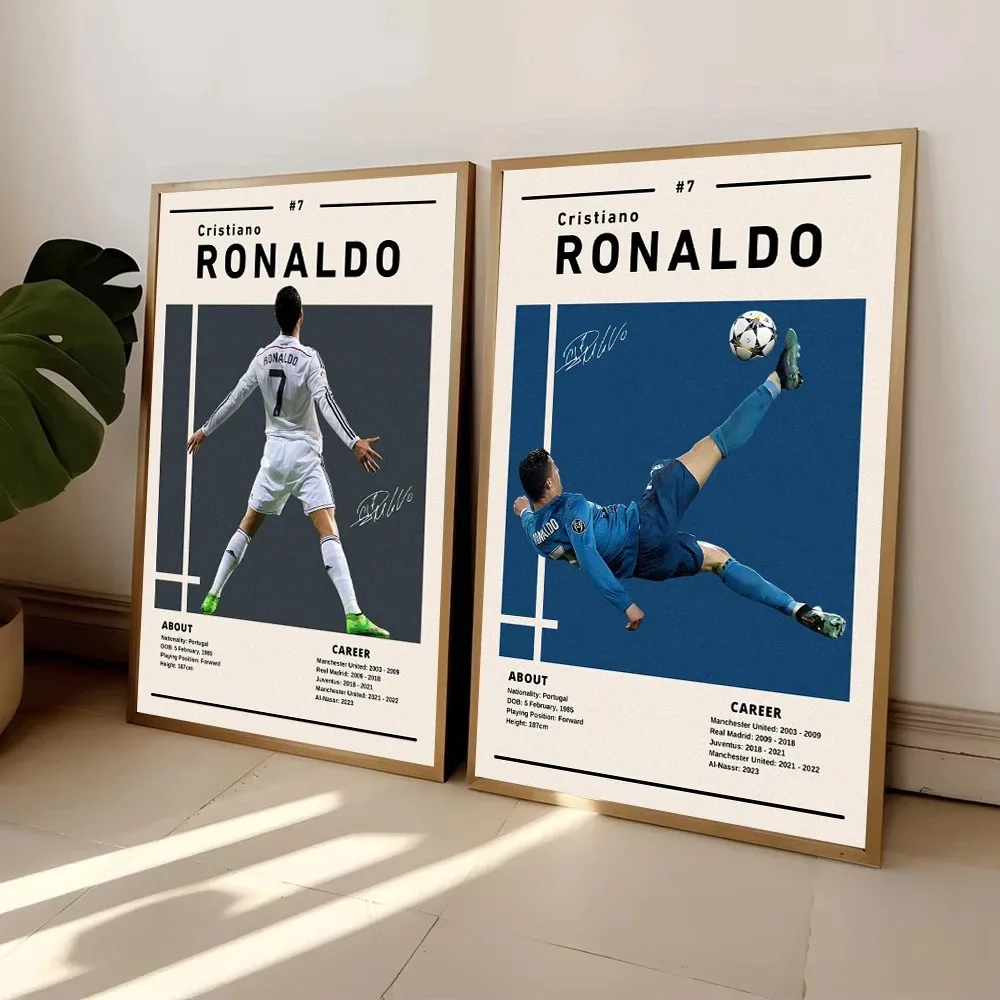 Affiche de Sport du joueur de Football du monde célèbre, étoile de Football Ronaldos, peinture sur toile, images d'art murales nordiques, décor de chambre de garçon pour la maison