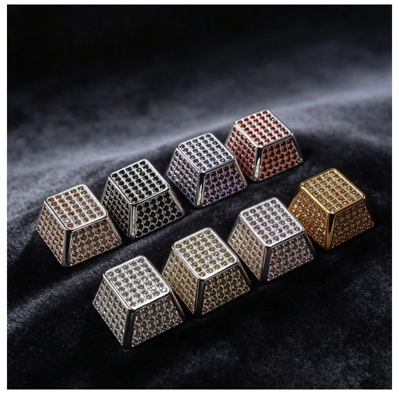 Personalized Sterling Silver Key cap Custom Full Diamond Keyboard Cap 2.25u Enter Key /1U Esc  Point Keycaps MX Artisan Keycap