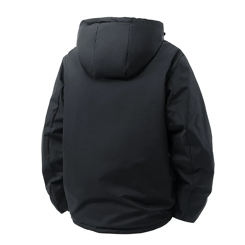 Autumn Man Cargo Jacket Thicken Cold-proof Long Sleeve Men Coat Simple Solid Color Outdoor Sport Versatile Male Windbreaker