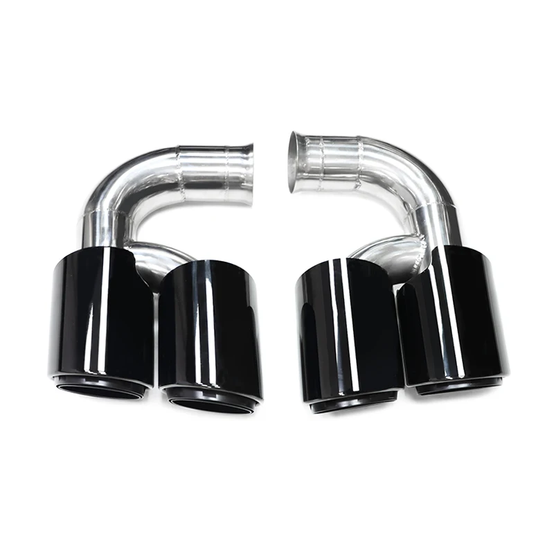 SYPES ForPorsche Cayenne 958 92A V6 V8 2011-2014 Short Black Silver Stainless Steel High Performance Conversion Upgrade Muffler