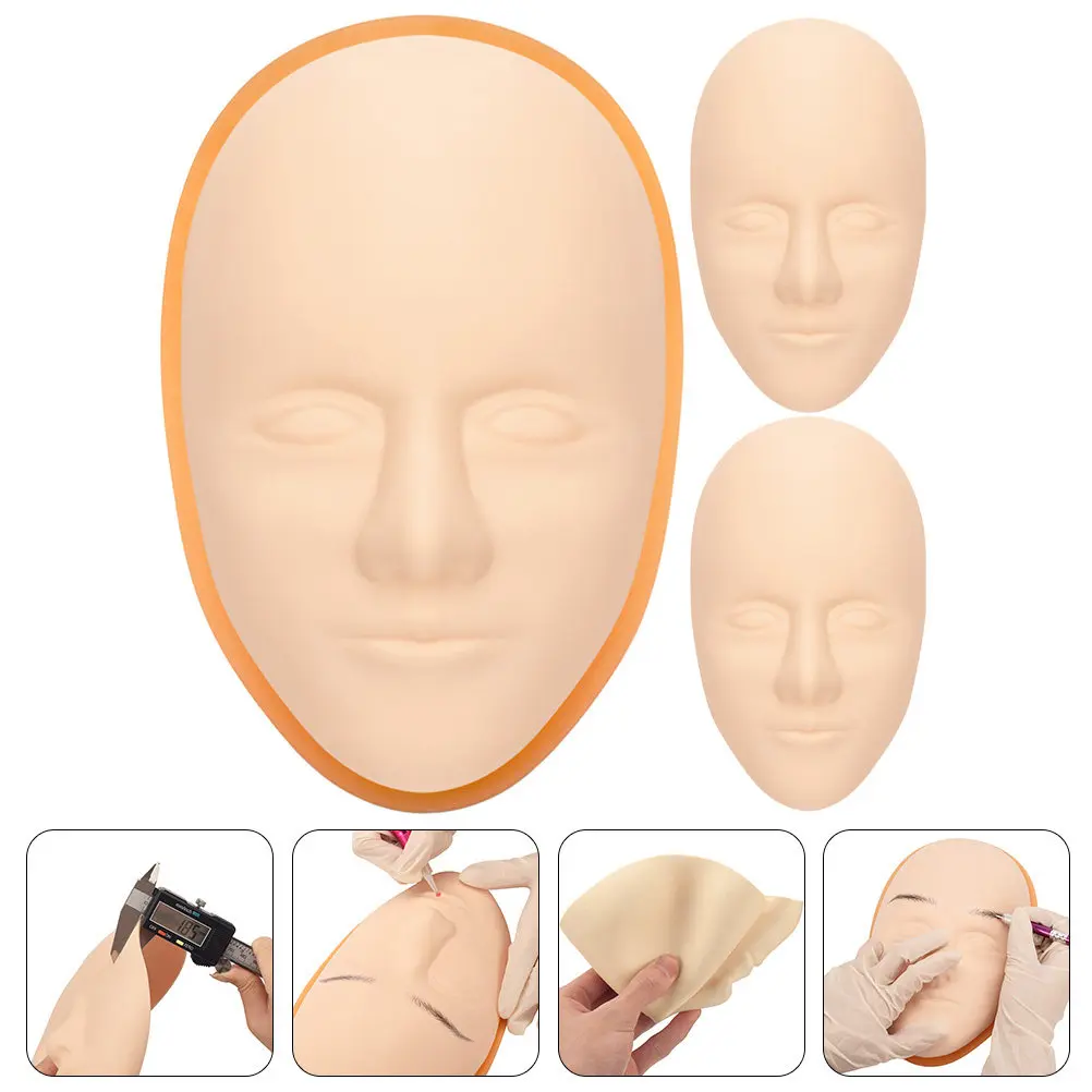 

1Set Silicone Eyebrow Tattoo Practice Skin Face Mold Realistic Smooth Surface for Makeup Eyeliner Lip Liner Highlight Training
