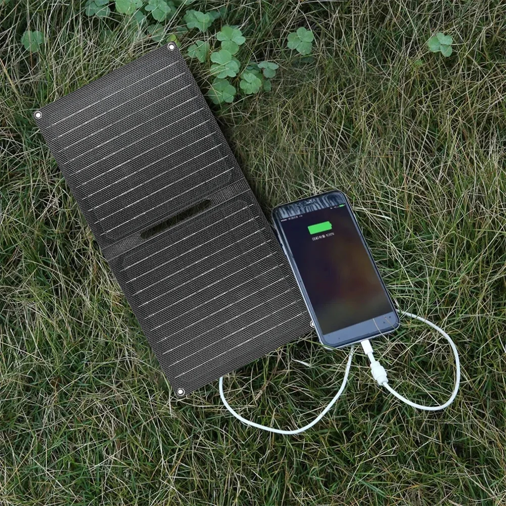 24W Portable Solar Panel Waterproof Camping Solar Panel Charger Folding Solar Charger for Outdoor Camping Phone Charger