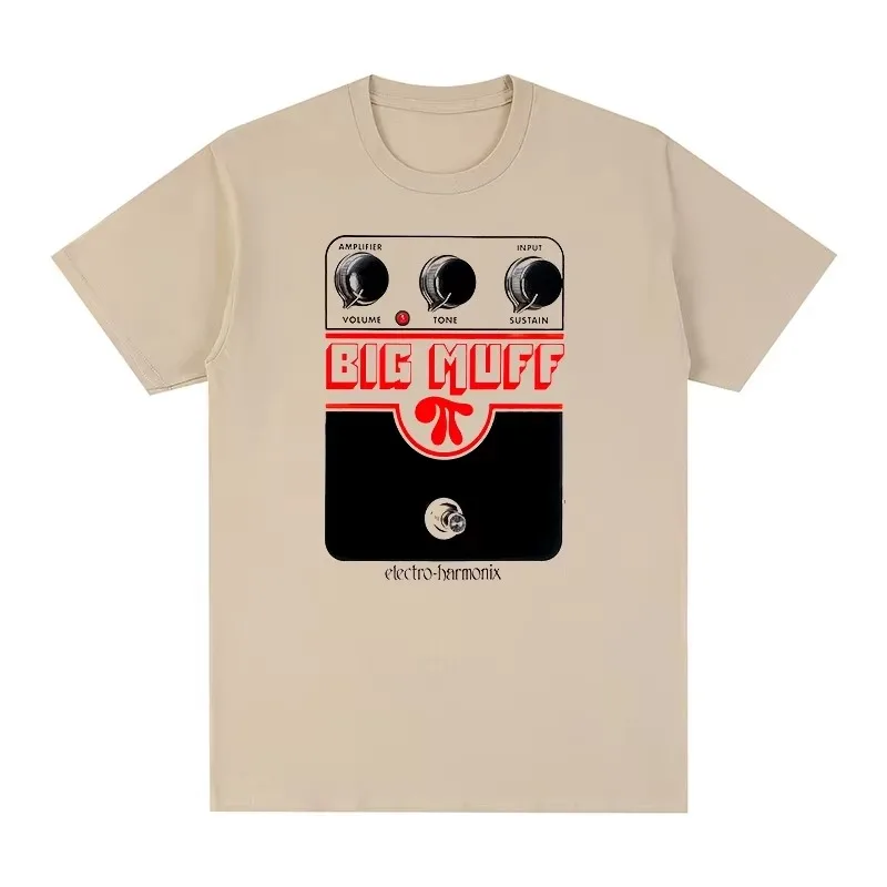 2026 Fashion Retro Guitar Pedal Design Men's T-Shirt Big Muff  Theme Summer Casual Wear Gift for Lovers 2026 New Model Short-