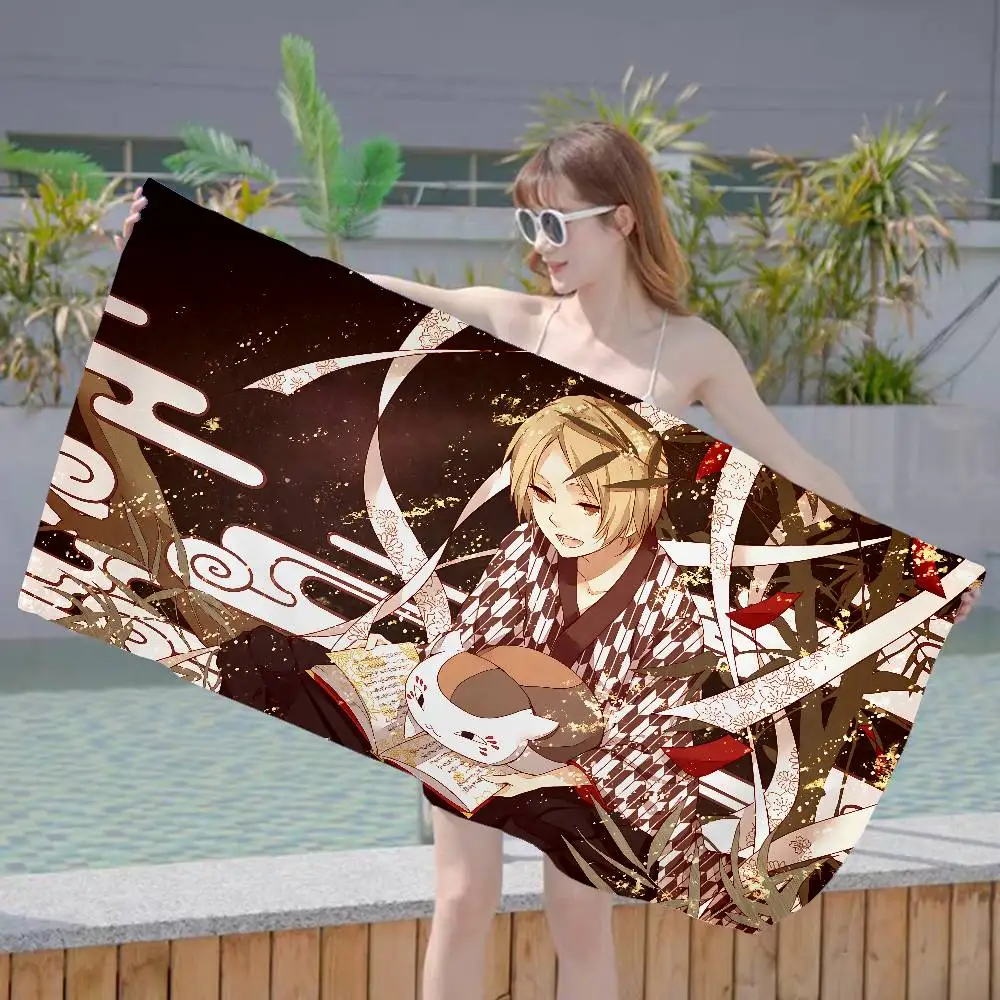 Natsume Yuujinchou Cartoon Bath Towel Microfiber Soft Water Absorbing Breathable For Girl Kids Decorative Cartoon Beach Towel
