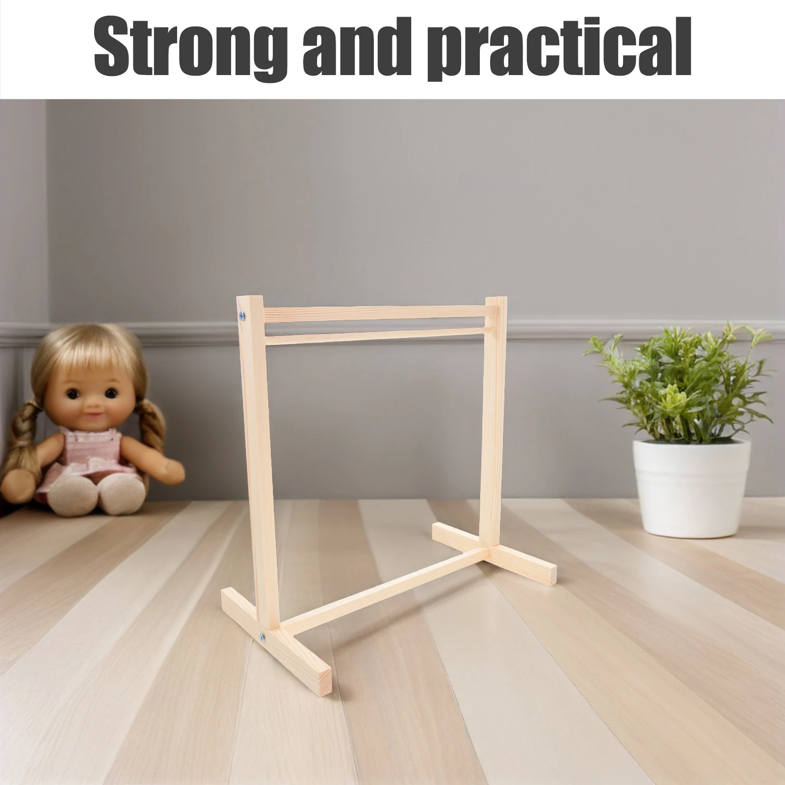Hangers Miniatuur Kleding Kleding Display Rack Garderobe Meubelaccessoires Standaard Beige Houten Jurkhouder Kast