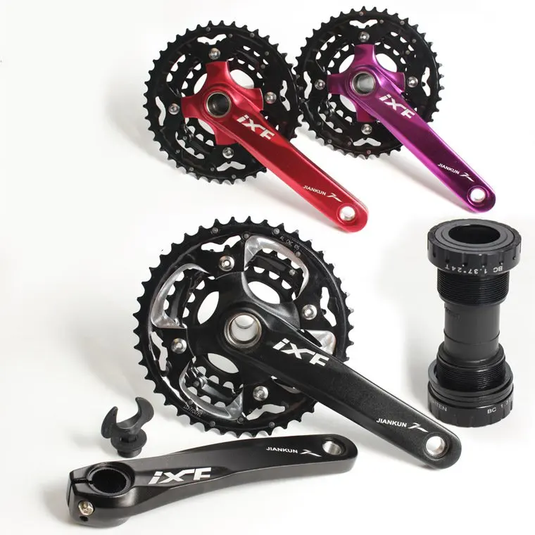 IXF Mountain Bike Hollow One-piece Crankset Crank Shift Chainring 10-speed Compatible with 9-speed Shimano Chainring