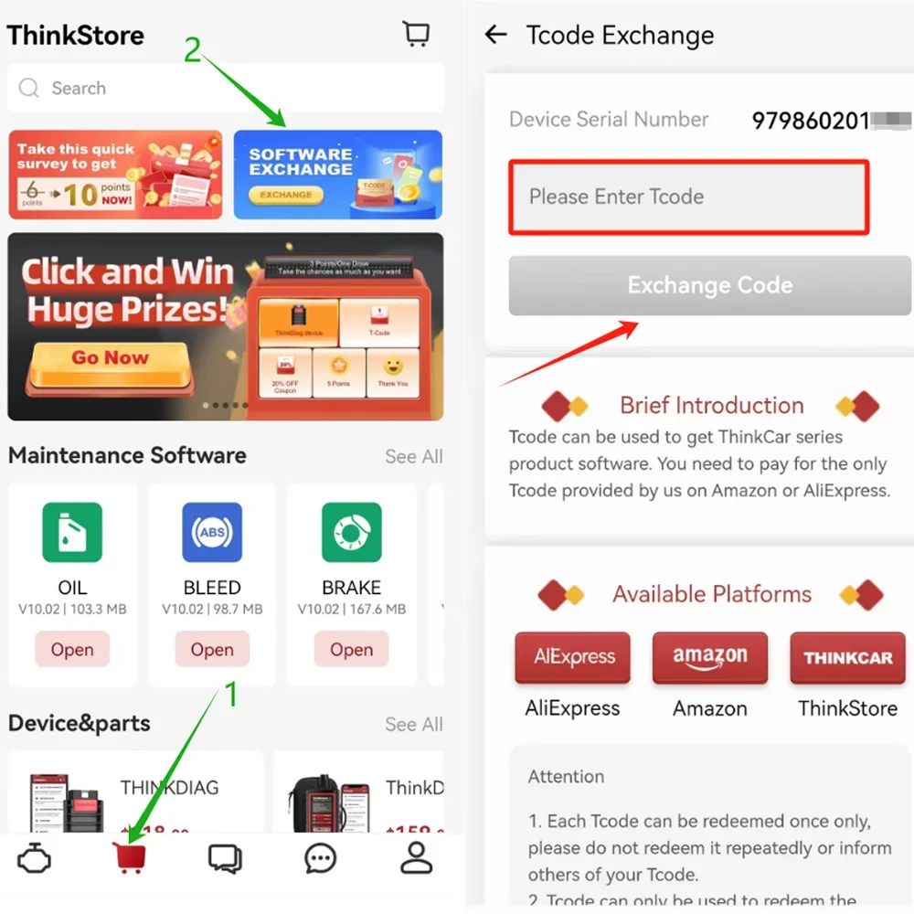 

T-CODE THINKCAR THINKDIAG Software Renewal 1 year for all car brand