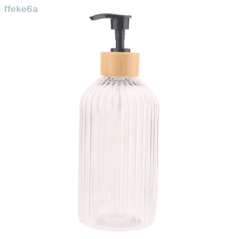 500ml Strip Soap Dispenser With Bamboo Pump Refillable Bottle Shampoo Conditioner  Body Wash Empty Container Bathroom Supplies