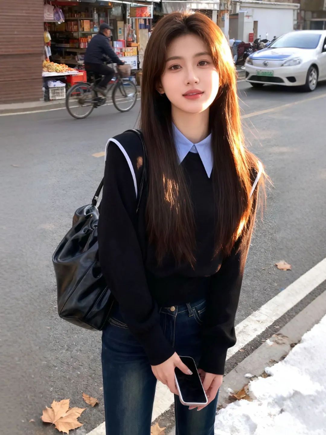 

Корейский свитшот для колледжа с эффектом похудения, модный топ из двух предметов с застежкой на талии для женщин 8-24 лет