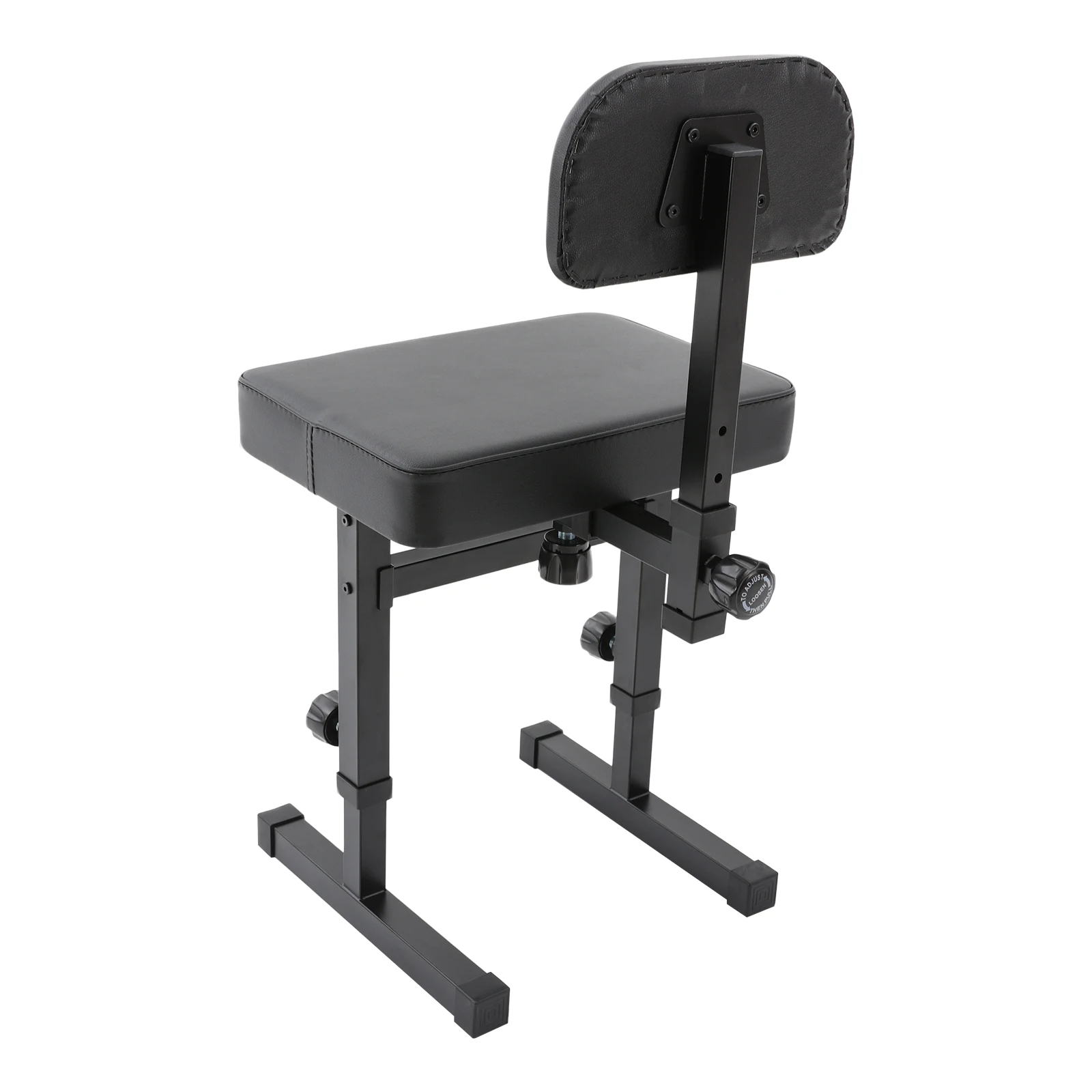 5-Level Height Adjustable Keyboard Bench, Metal Piano Stool, Black Piano Chair with Backrest, Suitable for Home, Stage and Multiple Occasions