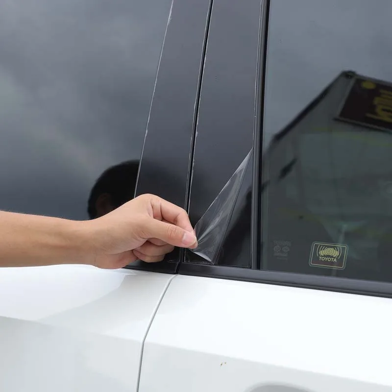 PC Material Glossy Black Car B Pillars Trim Sticker For Toyota Land Cruiser 250 Prado J250 LC250 2024 2025 Car Accessories