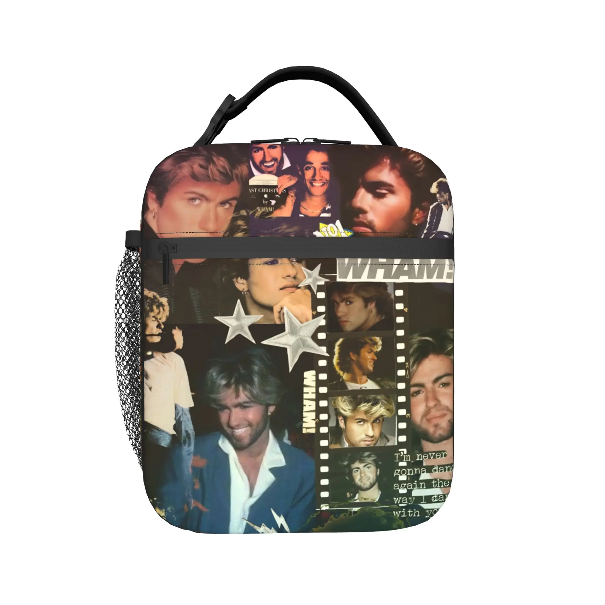 George Michael British Singer Lunch Bag For Child Lunch Box School Cooler Bag Portable Zipper Waterproof Thermal Lunch Bags