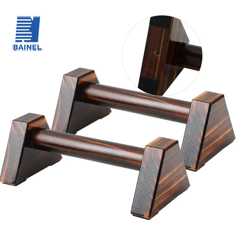 25cm/50cm Push Up Stand with 1 Pair of Wooden Push Up Poles and Anti Slip Base for Home Exercise Equipment Strength Training