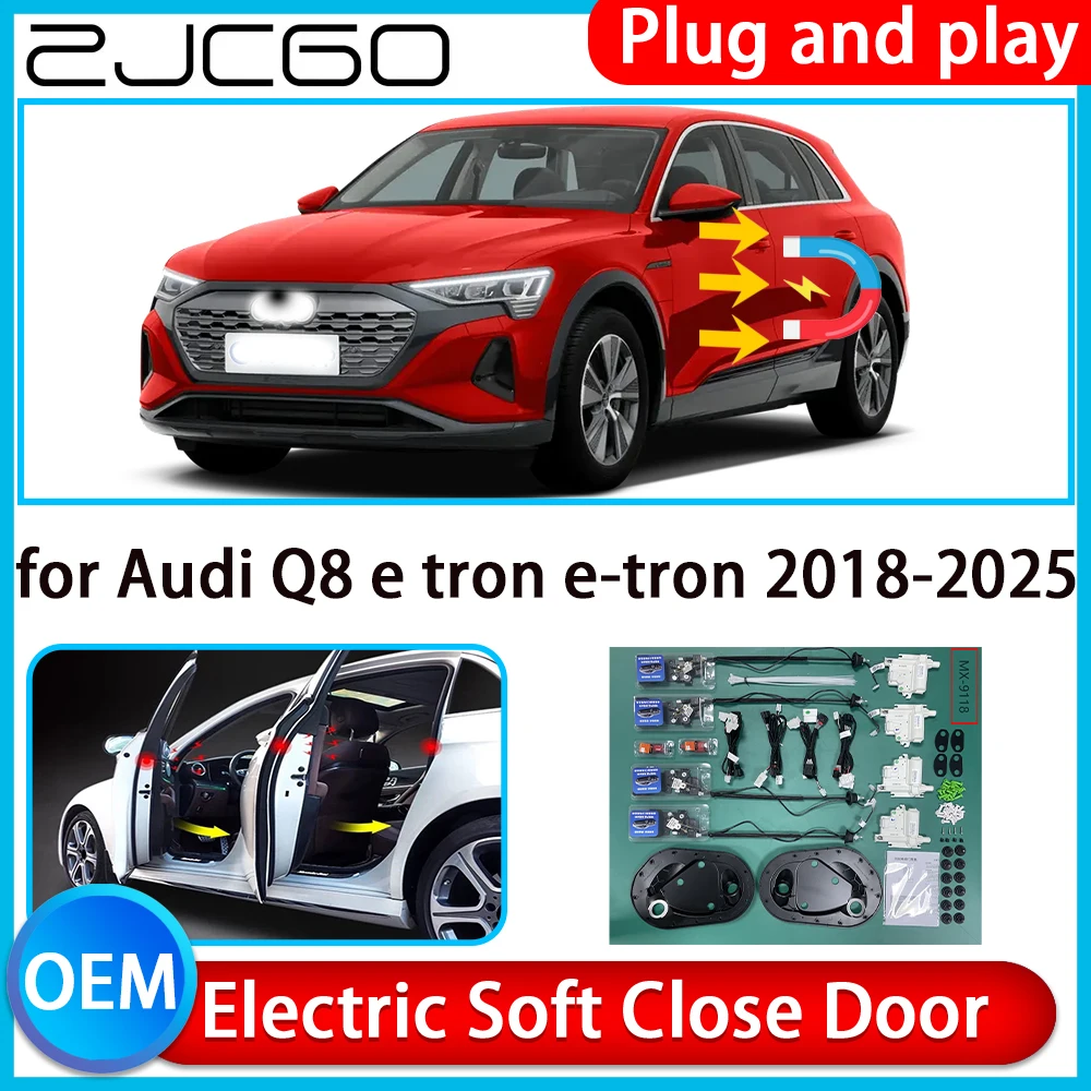

ZJCGO for Audi Q8 e tron e-tron 2018-2025 Auto Pull Car Soft Close Kit Door Power Latch Electric Door Catch Soft Closing Assist