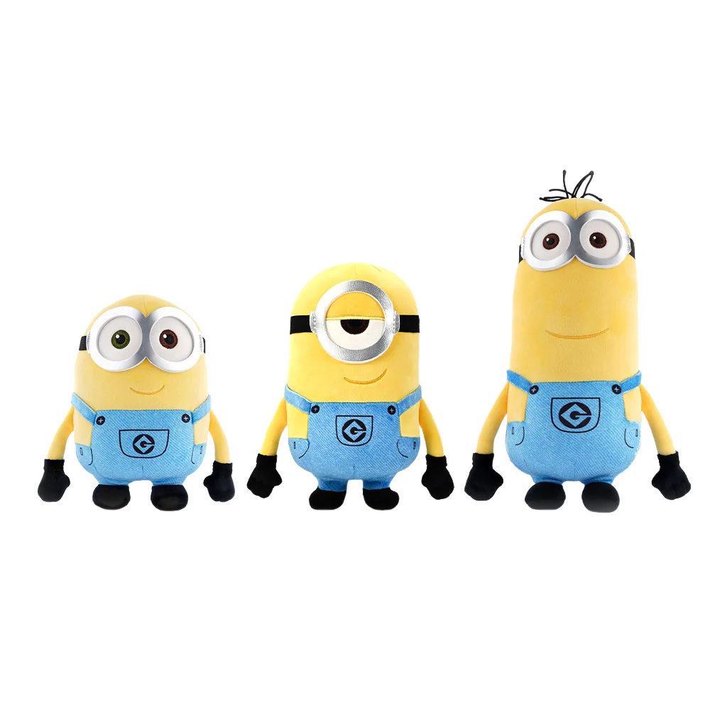 

Kawaii Minions Tim Bob Cartoon Plush Toys Stewart Kevin Cute Soft Stuffed Kid's Accompany Doll Ornament Children's Birthday Gift