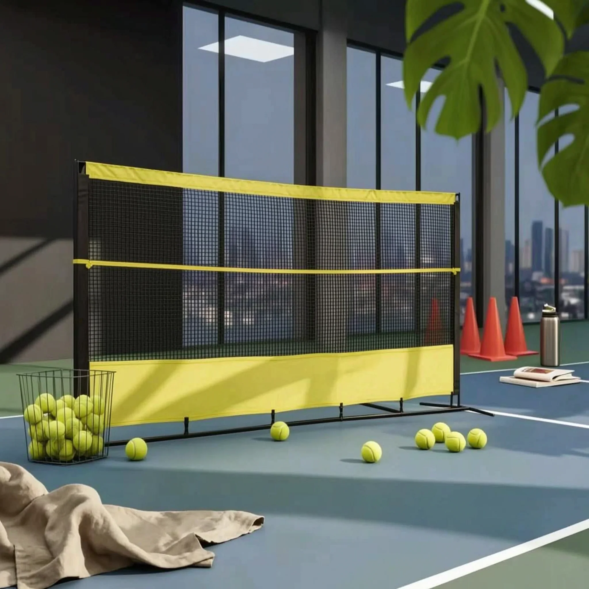 Tennis Rebound Net with Bag Portable Tennis Training Net Practice Rebounder Heavy Duty Sports Equipment Outdoor for Coaches