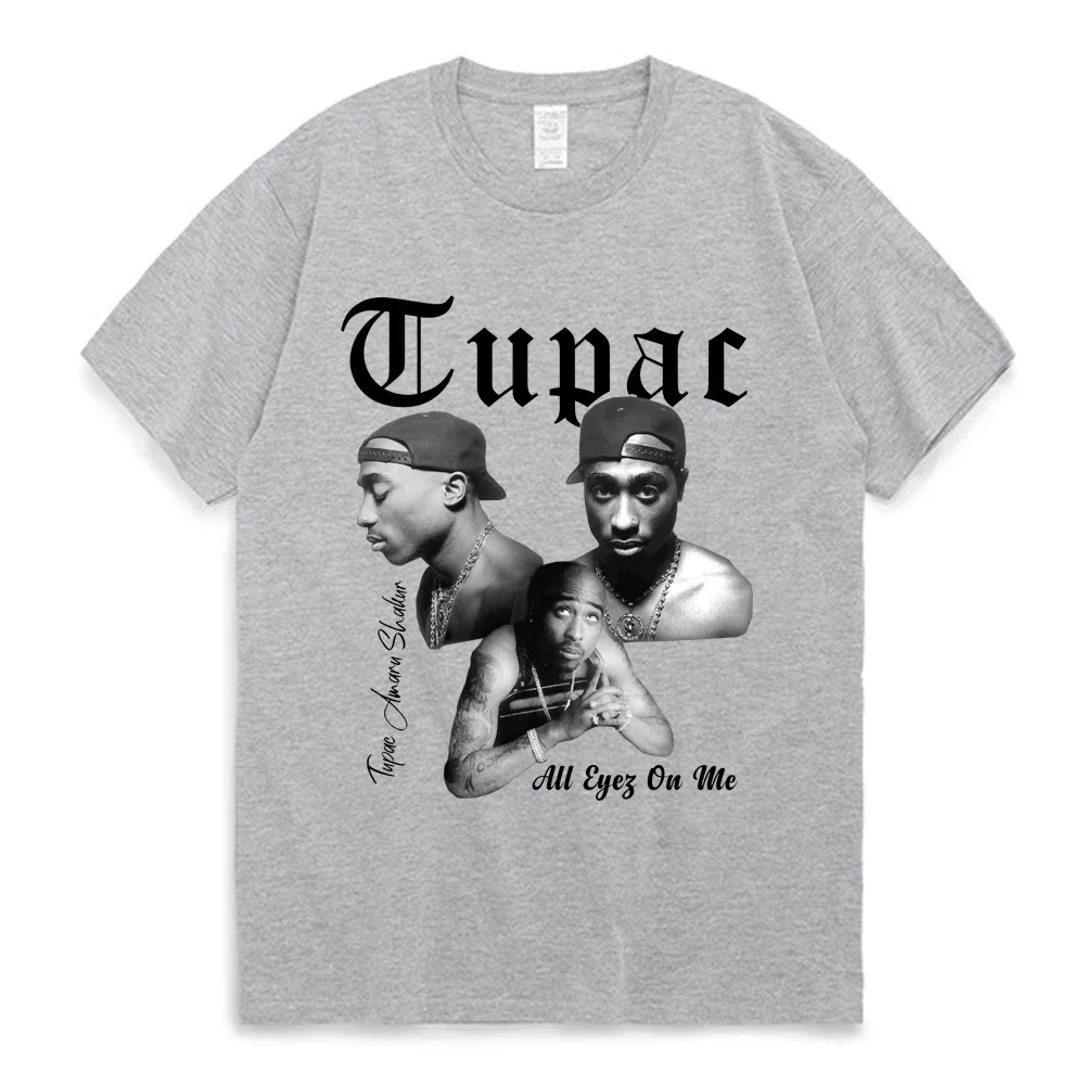 Rapper Tupac 2pac Tops Hip Hop Streetwear Oversized Short Sleeves Tee Shirt 2024 Summer Fashion T-shirt Men Women  T Shirt